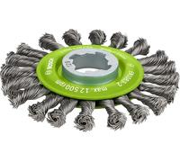 Bosch 1x PRO Stainless Steel Longlife Wire Wheel, Knotted Wire for Small Angle Grinder and X-Lock (for Steel, Ø 115 mm, Professional Accessory Small Angle Grinder)