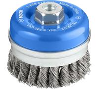 Bosch 1x PRO Steel Longlife Cup Brush, Knotted Wire for Large Angle Grinder and M14 Thread (for Steel, Ø 90 mm, Professional Accessory Large Angle Grinder)