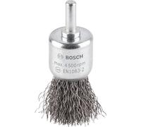 Bosch 1x PRO Steel Longlife End Brush, Crimped Wire for 6 mm Cylindrical Shank and Drill (Ø 25 mm, Professional Accessory Rotary Drill/Drivers)