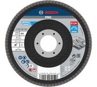 Bosch 1x PRO X571 Flap Disc, Straight Version, Fibre | for Steel, Stainless steel, Grit 60, Professional Accessory Small Angle Grinder