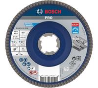 Bosch 1x PRO X571 Flap Disc, Straight Version, X-Lock | for Steel, Stainless steel, Grit 60, Professional Accessory Small Angle Grinder