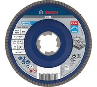 Bosch 1x PRO X571 Flap Disc, Straight Version, X-Lock | for Steel, Stainless steel, Grit 80, Professional Accessory Small Angle Grinder