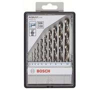 Bosch Professional 10 pcs. HSS-G Metal Drill Bit Set (for metal, Ø 1-10 mm, Robust Line, Accessory Drill Driver)