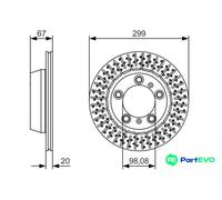 BOSCH 2 X BRAKE DISC 0986479A09 FOR PORSCHE