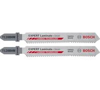 Bosch 2 x Expert Laminate Clean T128BHM Jigsaw Blades (for Compact Laminate Vinyl, PVC, HPL High Pressure Laminate Pressing Board Length 92 mm, Professional Accessories Jigsaw)