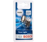 Bosch R10W (245) Pure Light Halogen Headlight Bulbs, 12 V 10 W | Original Quality - Socket Type BA15s - Pack of 2 Replacement Car Light Bulbs