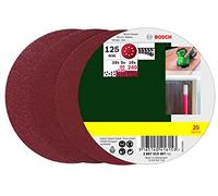 Bosch 2607019497, 25 Random Orbit Sanding Sheets of 125 mm, 80-240 Grit, Red