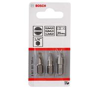 Bosch Professional 2607001750 3-Piece Screwdriver bit Set, Extra Hard Version 0.6x4.5 S 0.8x5.5 S 1.2x8.0
