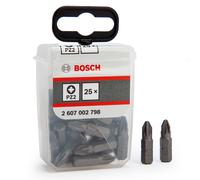 Bosch Screwdriver Bits Expert PZ2 Tic Tac Box - Extra Hard Pozi 25mm Pack of 25