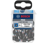 Bosch 2607002803 25 Pieces Pro Phillips Impact Control Screwdriver Bits Ph2 25 mm