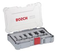Bosch Professional 6 pcs. Straight Router Bit Set (for Wood, Ø 1/4 inch Shank, Accessory Router)