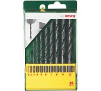 Bosch 2607019442 10 Piece Metal HSS-R Drill Bit Set, Black