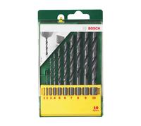 Bosch 2607019442 10 Piece Metal HSS-R Drill Bit Set, Black