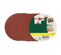 Bosch 2607019493 Sanding Sheet-Set for Eccentric Grinder, 0 V, Red, 125 mm, Set of 25 Piece