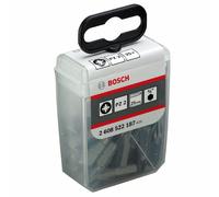 Bosch 2608522187 PZ2 Tic Tac Box Screwdriver Bit Set, 25mm, Grey, Pack of 25