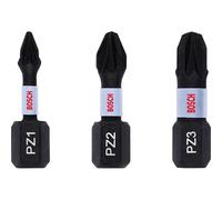 Bosch Pro 3 Piece Impact Control Torsion Pozi Screwdriver Bits Assorted Pozi 25mm Pack of 3