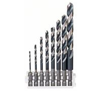 Bosch 8 Piece Impact Control Hex Shank HSS Drill Bit Set