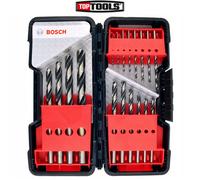 BOSCH 18 Piece HSS Metal, Wood, Plastics Drill Bit 1.0mm To 10mm Set, 2608577350
