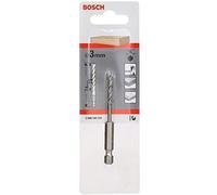 Bosch 2608595519 Hex Shank Wood Drill Bit, 3mm x 33mm x 74mm, Silver