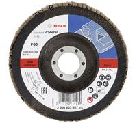 Bosch 2608603718 K80 Flap Disc for Metal, 0 V, Black/Red, 125 mm