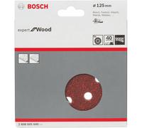 Bosch 2608605640 Sanding Discs for Wood, Velcro Type, 8 Hole, 125mm, P40 Grit, Brown, Pack of 5