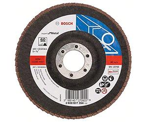Bosch 2608607354 "Expert" K60 Straight Flap Disc for Metal, 0 V, Black/Brown, 125 mm