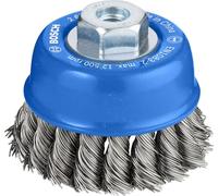 Bosch 2608622063 Cup Brush Knotted Wire 75mm, 0 V, Black/Blue/Silver