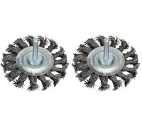 Bosch 2608622113 75Mm X 6Mm Shank Wire Wheel Knotted Wire 0.5Mm Steel (Pack of 2)