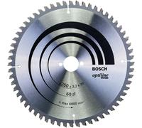 Bosch 2608640644 Optiline Mitre Circular Saw Blade for Wood, 250mm x 3.2mm x 30mm, 60 Teeth, Silver