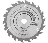 Bosch 2608640787 Speedline Wood Circular Hand Saw Blade, 160mm x 2.4mm x 20mm, 18 Teeth, Silver