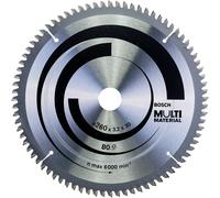 Bosch 2608641204 Multi Material Circular Saw Blade, 260mm x 3.2mm x 30mm, 80 Teeth, Silver