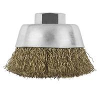 Bosch 2609256500 100mm M14 Wire Cup Brush Crimped Wire - Brass-Coated
