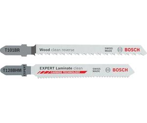 Bosch 26x T101BR and Expert Laminate Clean T128BHM Jigsaw Blades, 26 pcs (for Solid Laminate Vinyl, PVC, Softwood, x mm,)