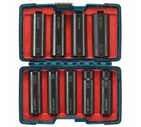 Bosch 27286 1/2 in. Shank 9-Piece Assorted Set with Brute Tough Case Impact Tough Deep Well Sockets for Applications in High Torque Driving and Fastening