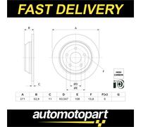 Bosch 2x Brake Discs Pair Solid Rear 271mm 0986479H55 Set 2413300 BD3007 New