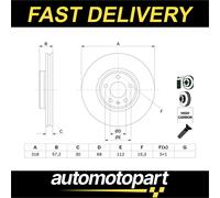 Bosch 0986479E49 Brake Disc Vented Front Braking System Replacement For Audi