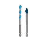 Bosch 2x EXPERT HEX-9 Hard Ceramic and Multi Construction Drill Bit Set (for Hard tiles, Soft tiles, Ø 8,0, 8,0 mm, Professional Accessory Impact Drill/Driver, Rotary Drill/Drivers)