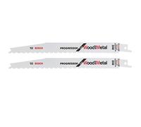 Bosch 2x Multi Material S3456XF Reciprocating Saw Blade | for Wood with hard nails, Construction wood, Length 200 mm, Professional Accessory Reciprocating Saw