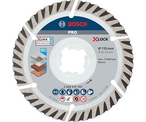 Bosch 2X PRO Multi Material Diamond Cutting Disc, X-Lock | for Concrete, Reinforced concrete, Ø 115 mm, Professional Accessory Small Angle Grinder