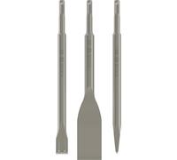 Bosch 3 pcs. Mixed SDS Plus Chisel Set (for Concrete, Brick, 0/20/40mm, Flat + Tile + Pointed Chisel, Accessories for Rotary & Demolition Hammers)