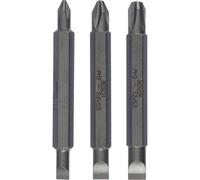 Bosch Screwdriver Bit Set 2607001746 - 3-Piece Double Ended Phillips and Slotted