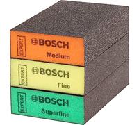 Bosch 3x EXPERT S471 Standard Blocks (for Paint on wood, Softwood, Ø 69 x 97 x 26 mm, Medium/Fine/Superfine, Professional Accessory Hand Sanding)