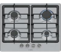 Bosch, Series 4, PGP6B5K90 60cm Gas Hob with 4 burners, 2 Dishwasher suitable cast iron pan supports, new standard sword dials, Front control