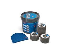 Bosch 40 x Flap Disc X551 Expert for Metal + Beanie Set (for Metal, Steel, Cast Iron, Diameter 125 mm, Grit 40/60/80, M14, Professional Accessories Angle Grinder)