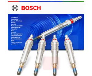 BOSCH 4Pc Diesel Glow Plug Set, 9mm Key, 160mm Length, M12x1.25, 23V