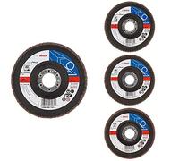 Bosch 4x DIY flap discs (for angle grinders various materials, cambered design, Ø 125 mm, grit 40/60/80/120)