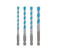 Bosch 4X Expert HEX-9 Multi Construction Drill Bit Set (for Concrete, Soft Ceramic Tiles, Ø 5,5, 6,0, 7,0, 8,0 mm, Professional Accessory Impact Drill/Driver, Drill Drivers)