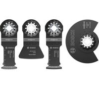 Bosch 4X Flooring and Fitting Blade Set, 4 pcs (for Non-Ferrous Metals, Glue, 134 x 104 mm, Professional Accessory Multitool)