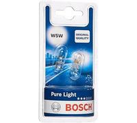 Bosch W5W (501) Pure Light Car Light Bulbs - 12 V 5 W W2,1x9,5d - 2 Bulbs, yellow