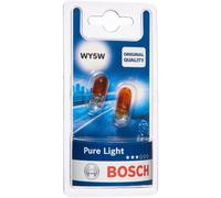 Bosch WY5W (501A) Pure Light Car Light Bulbs - 12 V 5 W W2,1x9,5d - 2 Bulbs | Original Quality - Socket Type W2,1x9,5d - Pack of 2 Replacement Car Light Bulbs